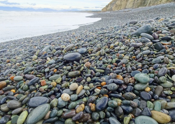 Te Waewae Bay beach stones.