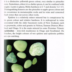 Epidote. Page 31 in “A Photographic Guide to Rocks and Minerals of New Zealand”