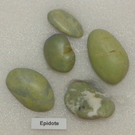Epidote specimens, Riverton Aparima Museum.