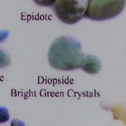 Diopside in Riverton Aparima Museum poster.